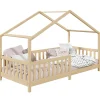 Lit cabane LISAN 90 x 190 cm, en pin massif naturel>Idimex Best