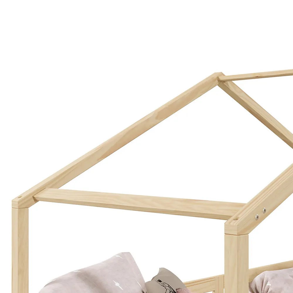 Lit cabane LISAN 90 x 190 cm, en pin massif naturel>Idimex Best