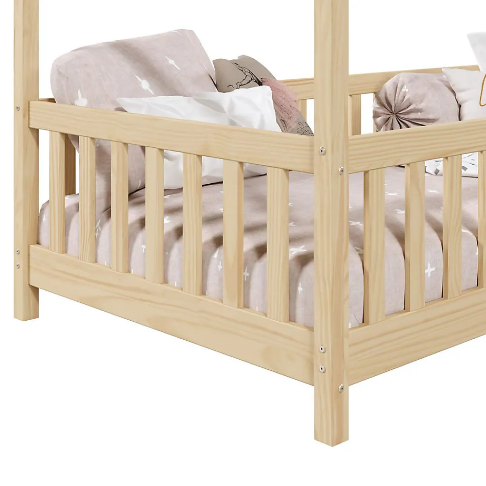 Lit cabane LISAN 90 x 190 cm, en pin massif naturel>Idimex Best