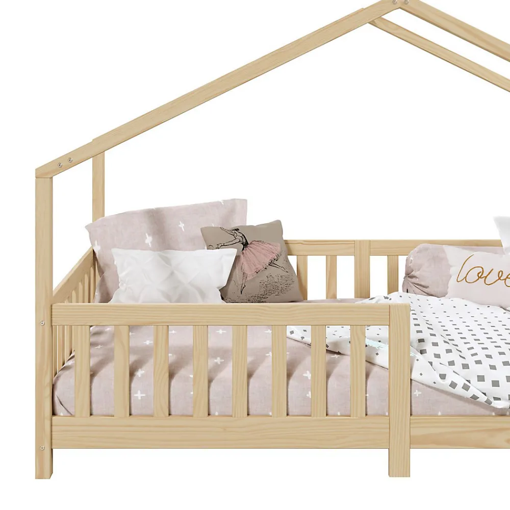 Lit cabane LISAN 90 x 190 cm, en pin massif naturel>Idimex Best
