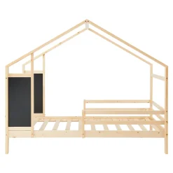 [En.Casa] Lit cabane Lorenskog bois de pin 90 x 200 cm naturel en.casa*Enfant Lit Enfant
