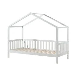 Lit cabane MH 90x200 sommier et tiroir inclus Vipack Dallas Blanc><noscript><img width=