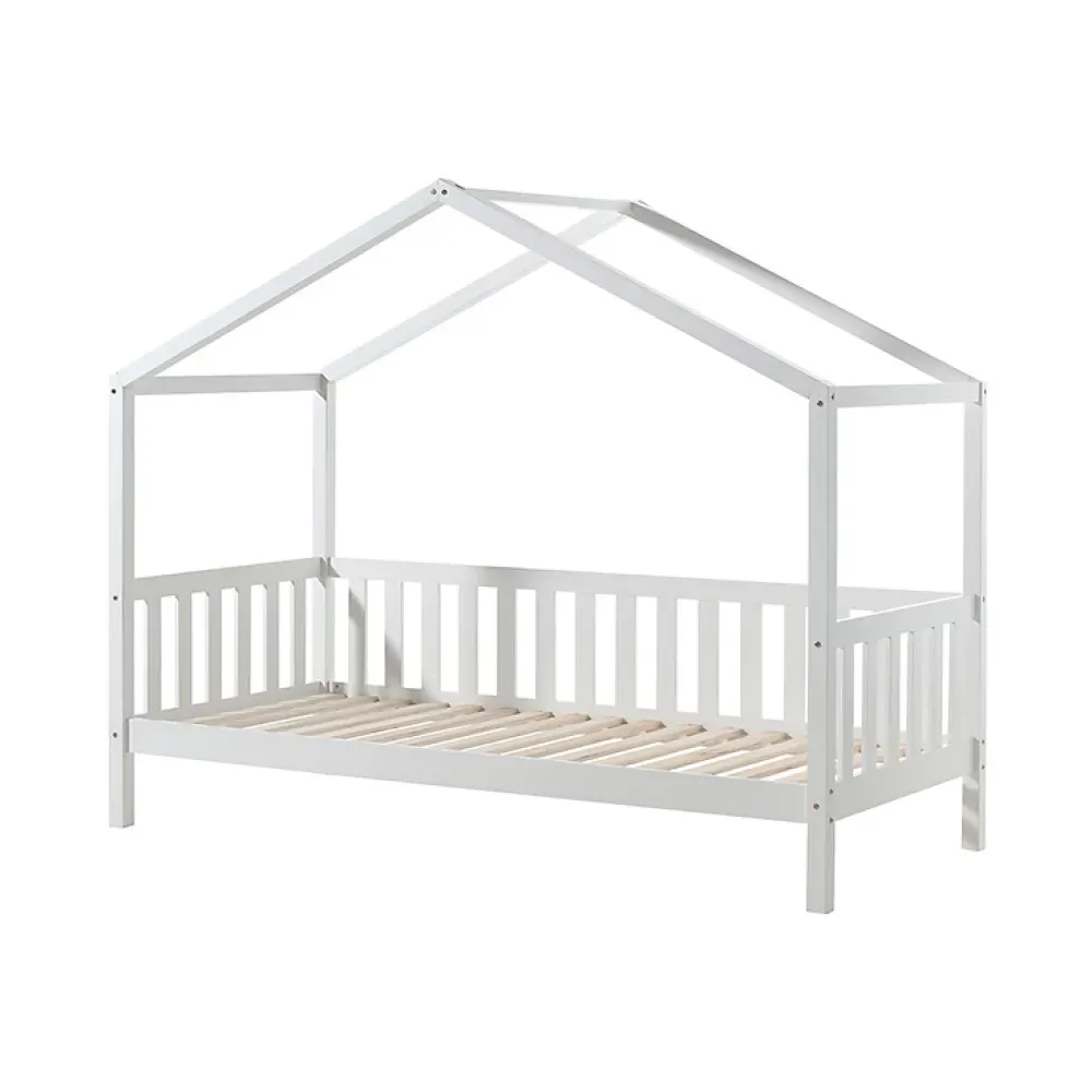 Petits-Meubles Lit cabane MH 90x200 Sommier inclus Vipack Dallas - Blanc*Enfant Lit Enfant