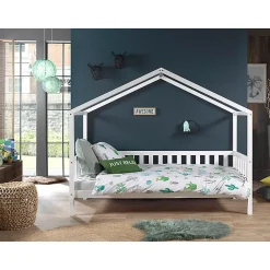 Petits-Meubles Lit cabane MH 90x200 Sommier inclus Vipack Dallas - Blanc*Enfant Lit Enfant