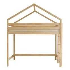 Lit cabane mi-hauteur 90x190 sommier inclus Candice Bois>Petits-Meubles Online