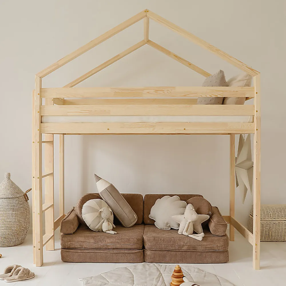 Lit cabane mi-hauteur 90x200 sommier inclus Candice Bois>Petits-Meubles Clearance