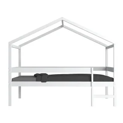Weber Industries Lit cabane MIKA 90x190 + sommier + matelas IRIS / Blanc*Enfant Lit Enfant