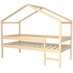 Lit cabane MIKA 90x190 + sommier / Naturel><noscript><img width=