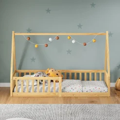 Idimex Lit cabane NICOLAS 90 x 190 cm, en pin massif coloris naturel*Enfant Lit Enfant