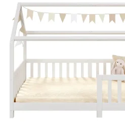 Idimex Lit cabane NINA 90 x 190 cm, en pin massif lasuré blanc*Enfant Lit Enfant