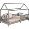Lit cabane NINA 90 x 190 cm, en pin massif lasuré gris>Idimex Hot