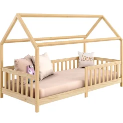 Idimex Lit cabane NINA 90 x 190 cm, en pin massif finition naturelle*Enfant Lit Enfant