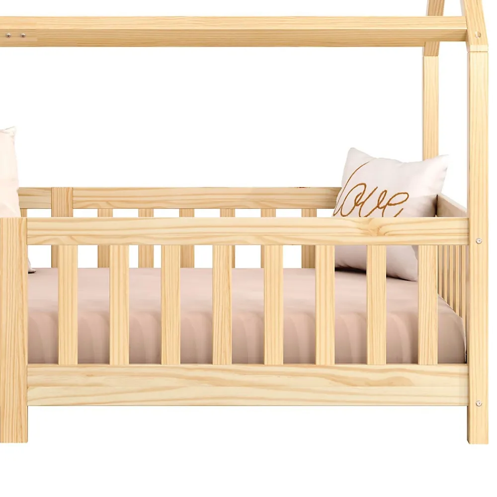 Idimex Lit cabane NINA 90 x 190 cm, en pin massif finition naturelle*Enfant Lit Enfant