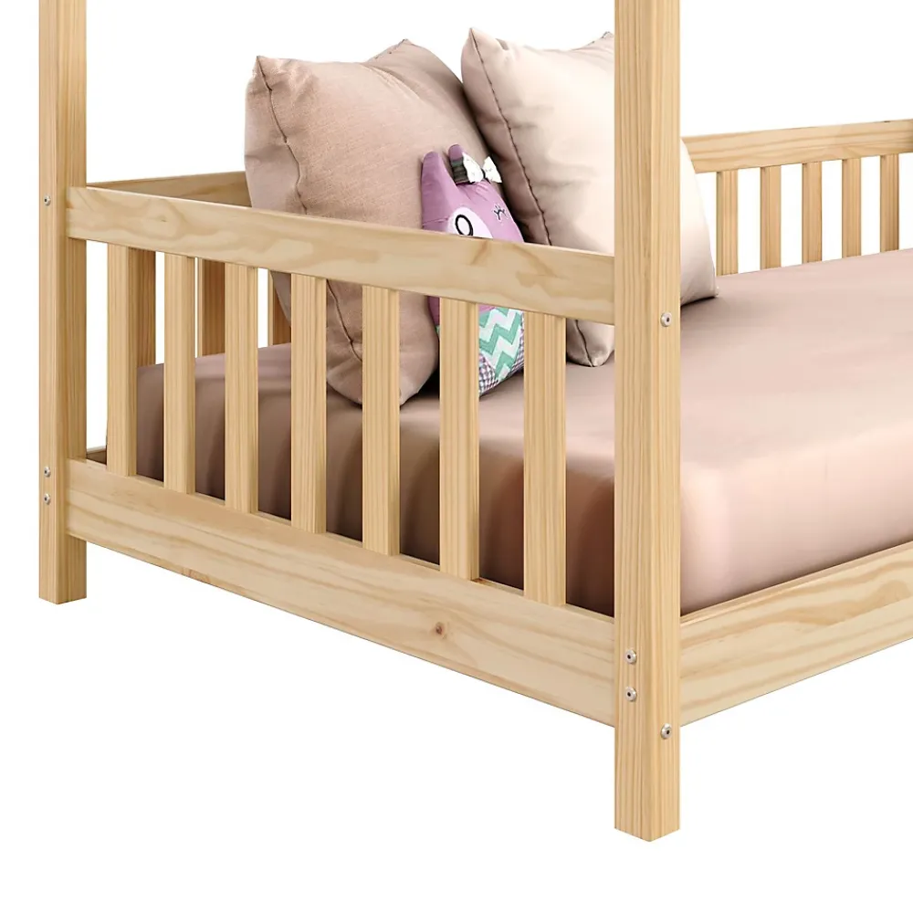 Idimex Lit cabane NINA 90 x 190 cm, en pin massif finition naturelle*Enfant Lit Enfant