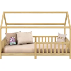 Idimex Lit cabane NINA 90 x 190 cm, en pin massif finition naturelle*Enfant Lit Enfant