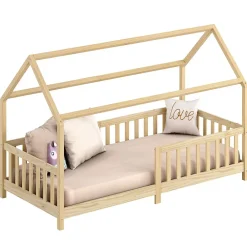 Idimex Lit cabane NINA 90 x 190 cm, en pin massif finition naturelle*Enfant Lit Enfant