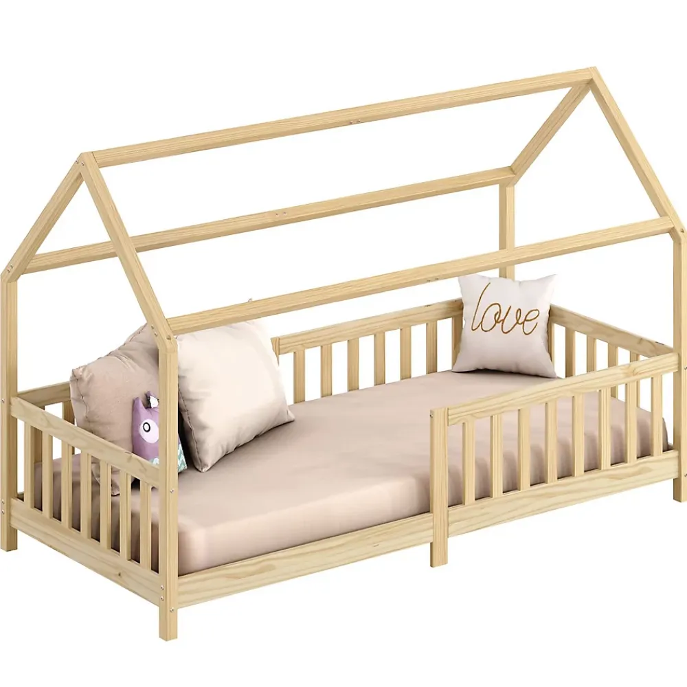 Idimex Lit cabane NINA 90 x 190 cm, en pin massif finition naturelle*Enfant Lit Enfant