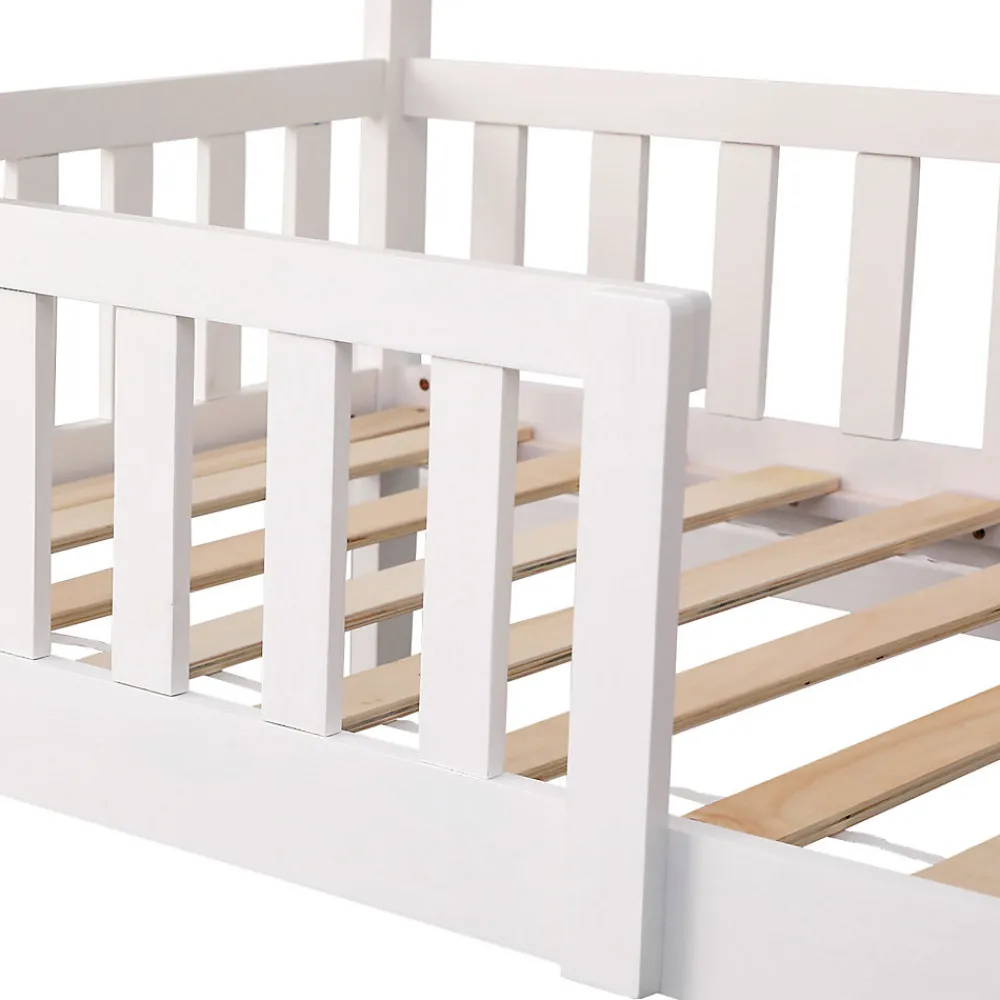Lit cabane pour enfant 190x90cm blanc MARCEAU ->Happy Garden Best