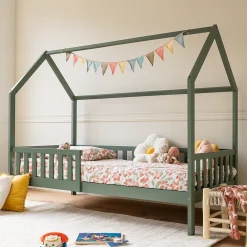 Happy Garden Lit cabane pour enfant 190x90cm vert MARCEAU -*Enfant Lit Enfant