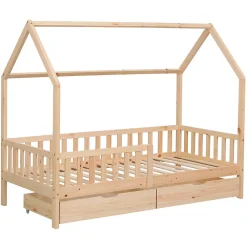 Happy Garden Lit cabane pour enfant 190x90cm en bois avec tiroirs MARCEAU -*Enfant Lit Enfant