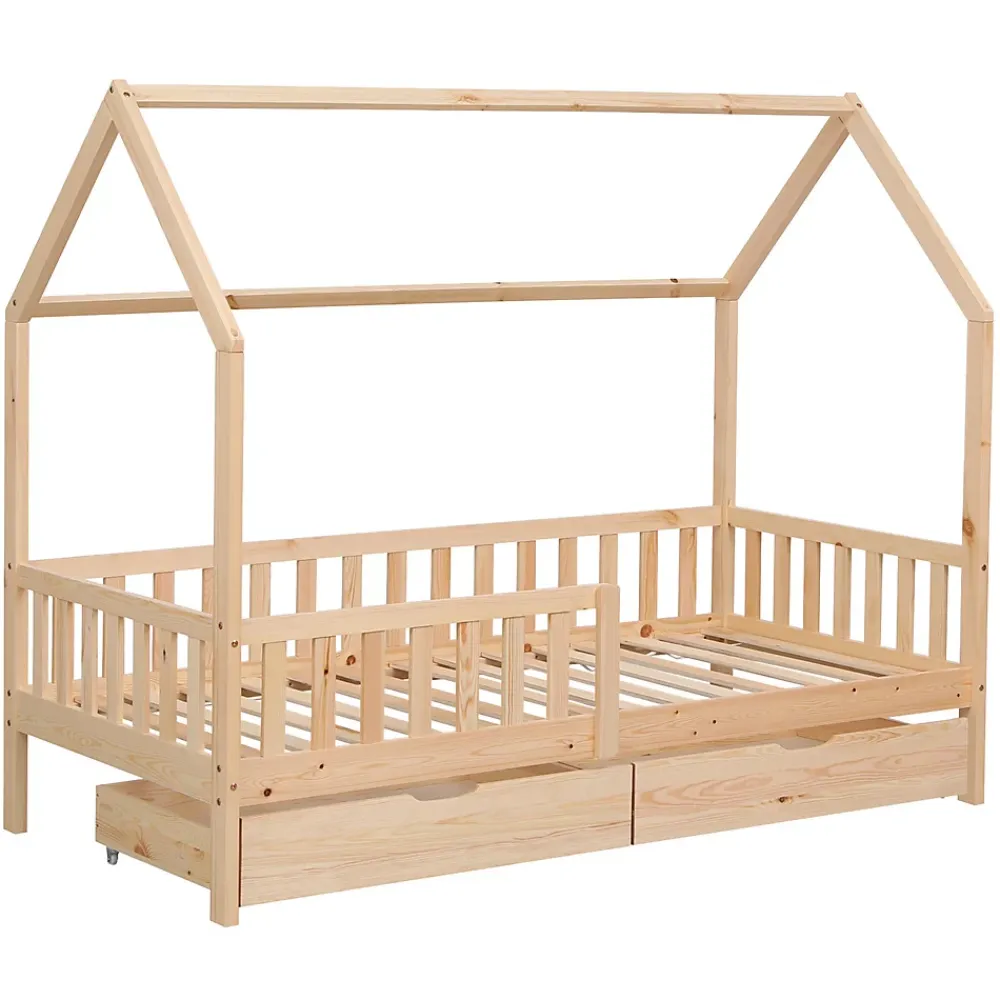 Happy Garden Lit cabane pour enfant 190x90cm en bois avec tiroirs MARCEAU -*Enfant Lit Enfant