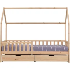 Happy Garden Lit cabane pour enfant 190x90cm en bois avec tiroirs MARCEAU -*Enfant Lit Enfant