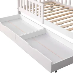 Happy Garden Lit cabane pour enfant 190x90cm blanc avec tiroirs MARCEAU -*Enfant Lit Enfant
