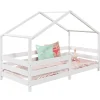 Lit cabane RENA 90 x 190 cm, en pin massif lasuré blanc>Idimex New