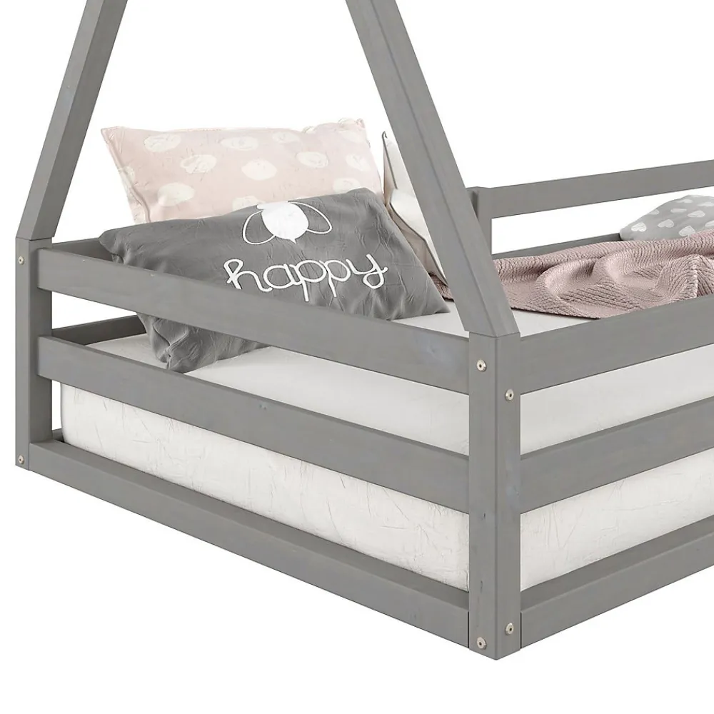 Lit cabane SILA 90 x 200 cm, en pin massif gris>Idimex Clearance