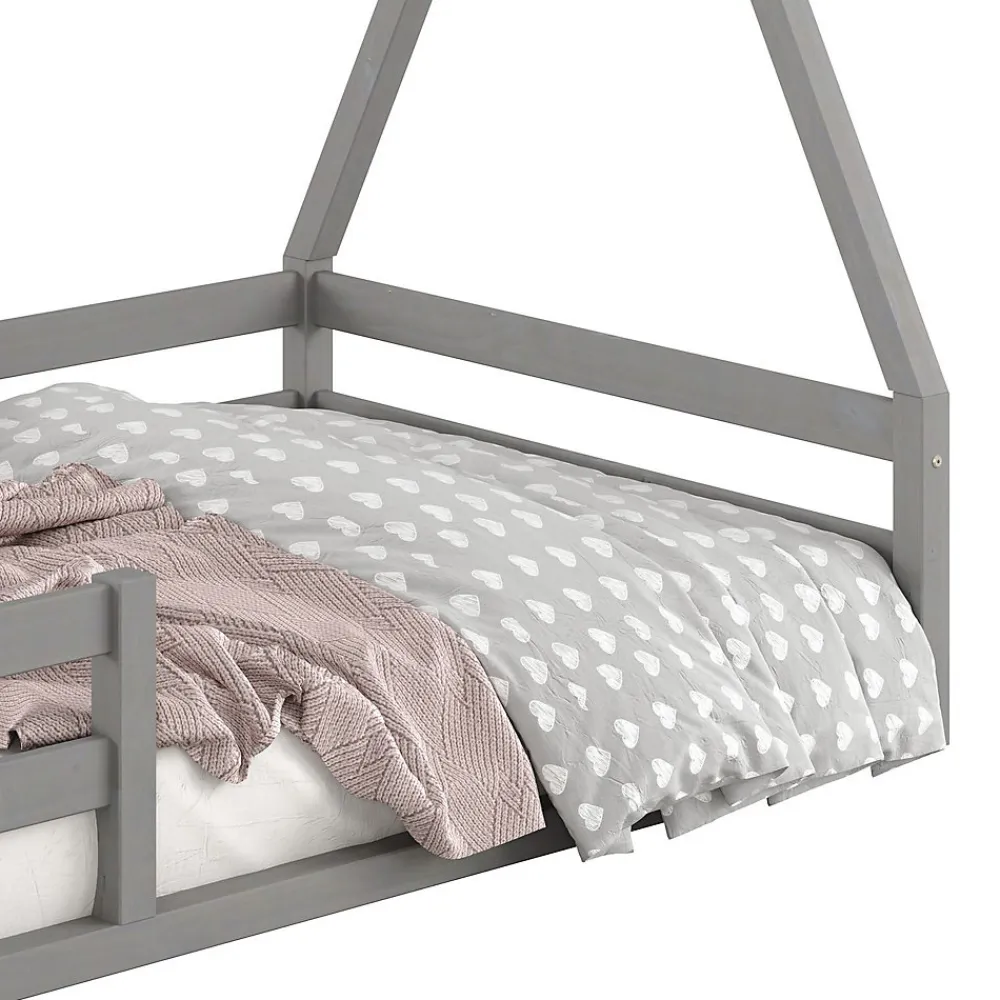 Lit cabane SILA 90 x 200 cm, en pin massif gris>Idimex Clearance