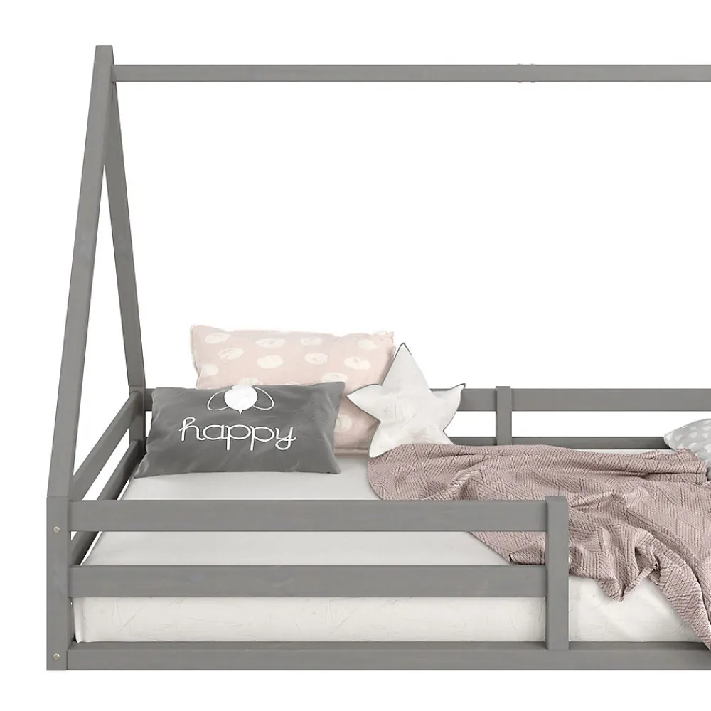 Lit cabane SILA 90 x 200 cm, en pin massif gris>Idimex Clearance