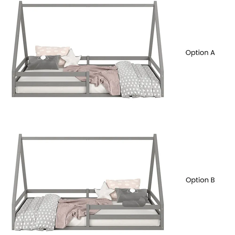 Lit cabane SILA 90 x 200 cm, en pin massif gris>Idimex Clearance