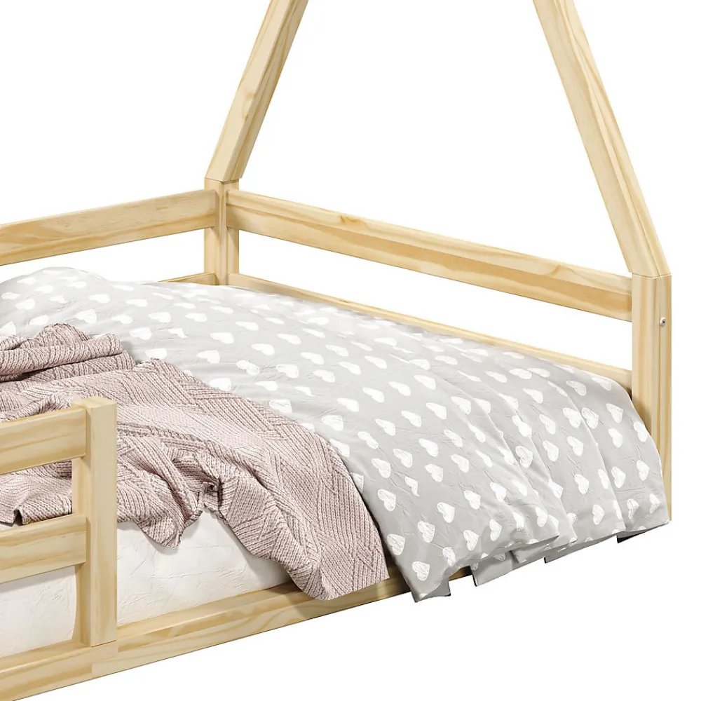 Lit cabane SILA 90 x 200 cm, en pin massif naturel>Idimex