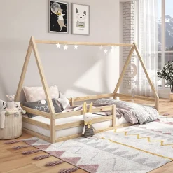 Idimex Lit cabane SILA 90 x 190 cm, en pin massif naturel*Enfant Lit Enfant