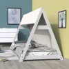 Weber Industries Lit cabane TIPI 70x140 + 1 toile + 1 sommier / Blanc*Enfant Lit Enfant