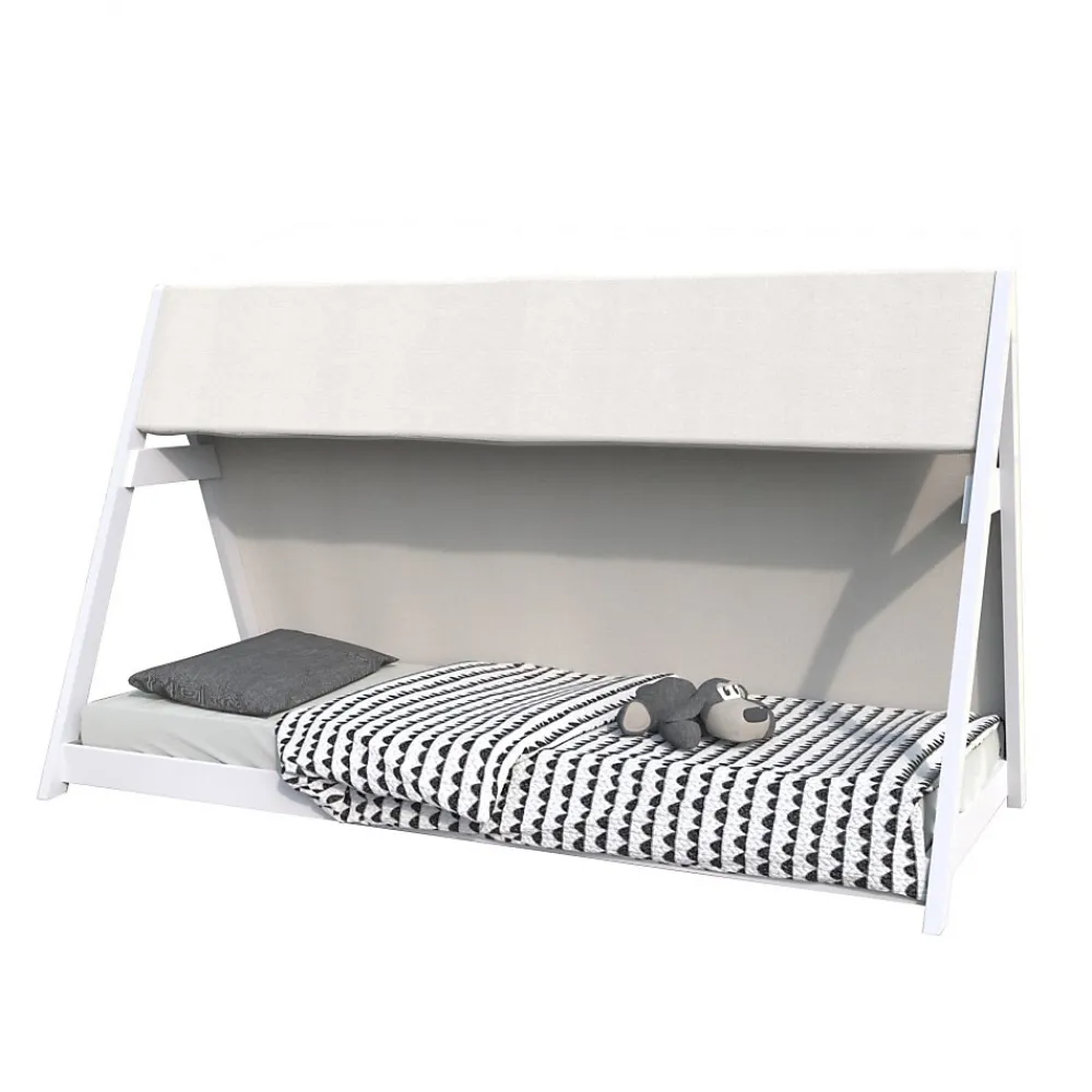 Weber Industries Lit cabane TIPI 70x140 + 1 toile + 1 sommier / Blanc*Enfant Lit Enfant