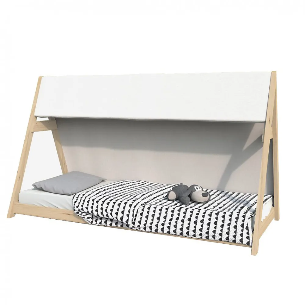 Weber Industries Lit cabane TIPI 90x190 + 1 toile + 1 sommier / Brut*Enfant Lit Enfant