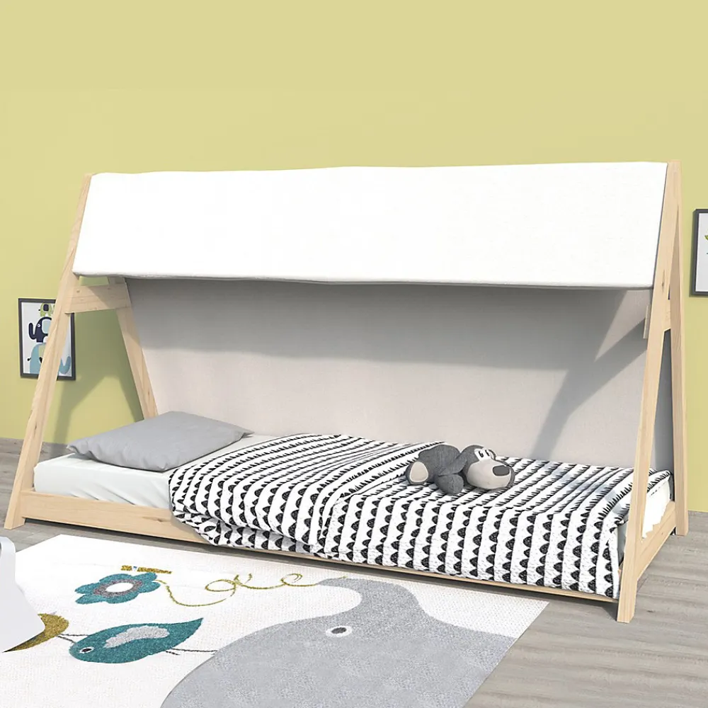 Weber Industries Lit cabane TIPI 90x190 + 1 toile + 1 sommier / Brut*Enfant Lit Enfant