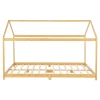 [En.Casa] Lit cabane Vindafjord pour enfant 180 x 200 cm forme maison bambou naturel en.casa*Enfant Lit Enfant