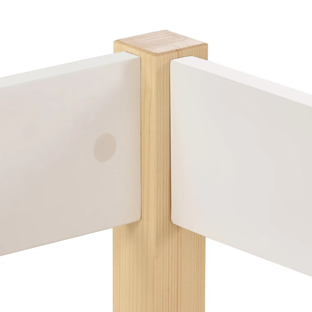 Lit cabane 90x190 cm - Lit enfant mi-hauteur avec protection antichute - Bois massif - Sans Matelas - Blanc>Okwish Sale