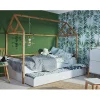 Petits-Meubles Lit cabane 90x200 sommier et tiroir inclus Bellamy Lotta Blanc*Enfant Lit Enfant