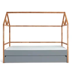 Lit cabane 90x200 sommier et tiroir inclus Bellamy Lotta Gris>Petits-Meubles Discount