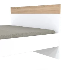 Lit CAMPER 140x190 cm / Décor Chêne blanchi et blanc><noscript><img width=