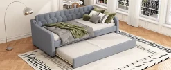 Fortuna lai Lit Canapé 90x200cm, Avec Lit Escamotable, USB, Gris*Enfant Lit Enfant