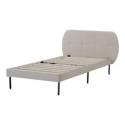 [En.Casa] Lit capitonné Porvoo 90 x 200 cm beige en.casa* Lit Simple