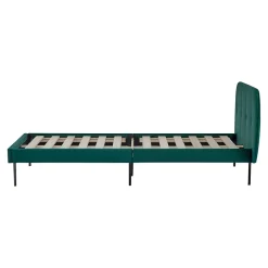 Lit capitonné Porvoo 90 x 200 cm vert foncé en.casa><noscript><img width=