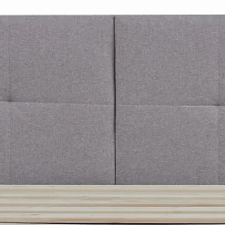 Lit capitonné Porvoo 140 x 200 cm gris en.casa><noscript><img width=