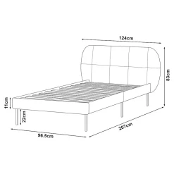 Lit capitonné Porvoo 90 x 200 cm gris en.casa><noscript><img width=
