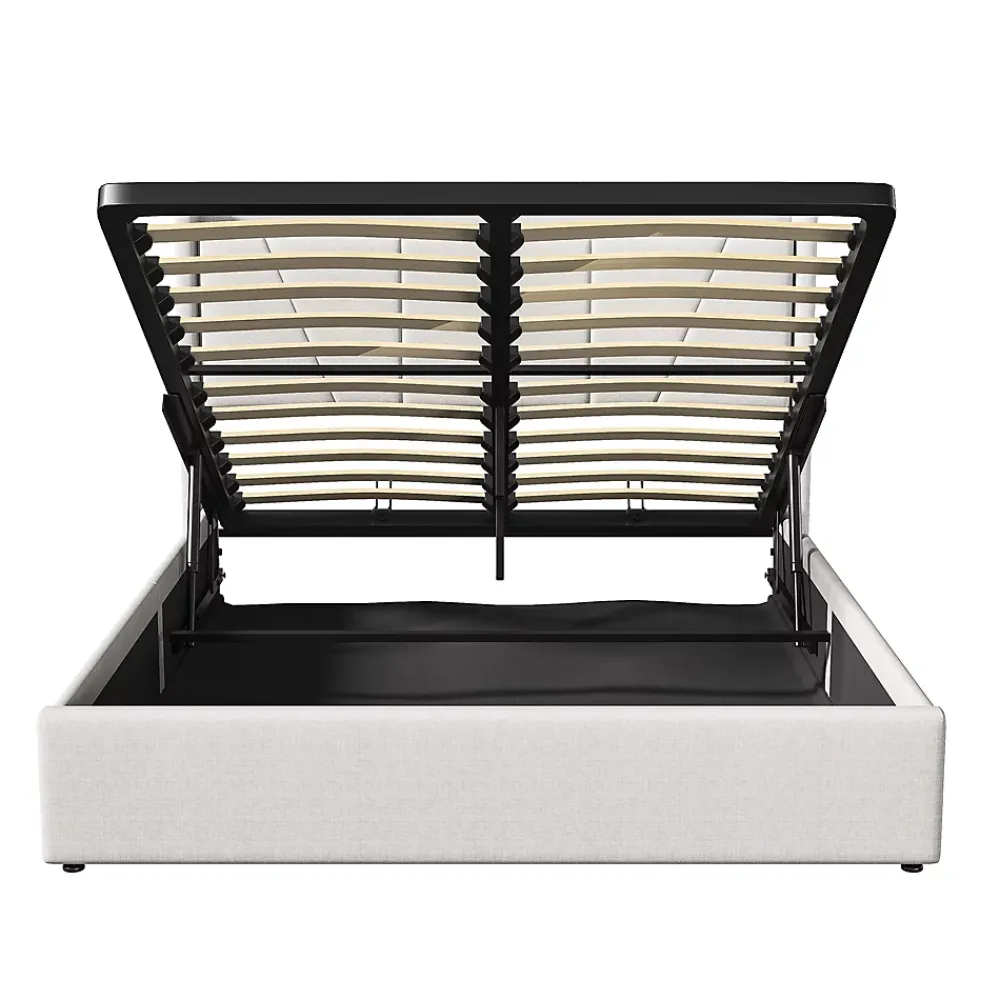 Fortuna lai Lit capitonné 160x200cm, lit coffre avec 2 USB+1 interface type-c, Rangement sous le lit,Beige* Lit Coffre