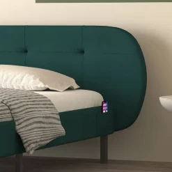 Concept Usine Lit capitonné 160x200cm vert avec tête de lit et sommier - TULSA* Lit Double